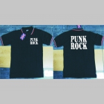 Punk Rock logo  polokošela s rôznofarebným lemovaním okolo límčekov a rukávov na výber podľa vášho želania!